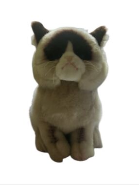 Gund Cream and Dark Brown Plush Grumpy Cat